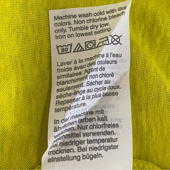 J. Crew sz M sz L Yellow Crew Neck Tie Back Sleeveless T-shirt - Picture 9 of 11